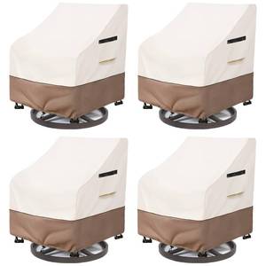 lot 4513 image: SoloToo Patio Chair Covers Waterproof Heavy Duty Patio Furniture Covers, 33W x 35D x 36H Inches Swivel Outdoor Chair Cover 4 Pack (Beige)
