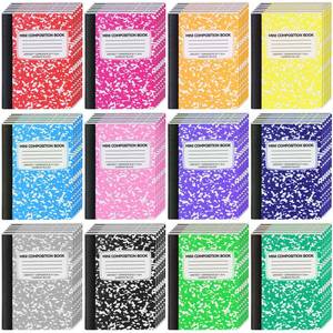 lot 4517 image: UZLU 72 Pack 4.5 x 3.25 Mini Composition Notebooks Bulk 12 Color College Ruled Half Composition Notebook Narrow Ruled Small Pocket Marble Journal 60 Sheets for Students Office School Supplies