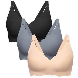 lot 4565 image: Angelhood Nursing Bras for Breastfeeding Ultra Comfort Seamless Maternity Bra Pack Wireless Pregnancy Bralette Bra Extender XL