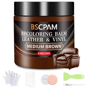 lot 4569 image: BSCPAM Medium Brown Leather Recoloring Balm,Leather Couch ScratchStain Remover,Leather Repair kit for Vinyl Furniture and Car Interior,Leather Dye Paint for Scratched and Faded Leather Couches