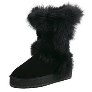 lot 4579 image: Brown (Chestnut) AUSLAND Waterproof Genuine Suede Platform Boots for Women Furry Winter Short Boot Ladies Fur Boots 4.5US Chestnut 99256 35EU - Retail $98