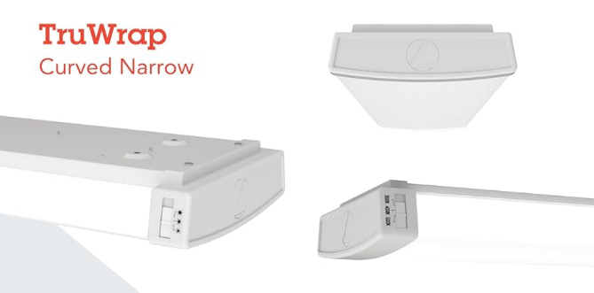 lot 35 image: Lithonia Lighting TruWrap 4 Foot LED Ceiling Light Fixture, Low-Profile Wraparound LED Shop Light, Adjustable Lumens, Selectable Warm WhiteCool WhiteDaylight Color, Curved Diffuser, Narrow Width - Sm shipping blemish see image