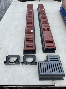 lot 18 image: NDS 251 2 Brick Red Channel Grate For Spee-d Channel Drain Retails $60