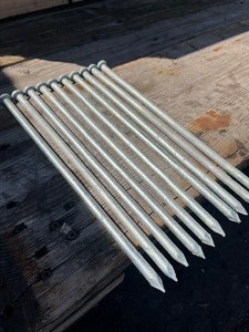 lot 130 image: Bundle of Ten 12 Hot Dipped Galvanized Ground Spike