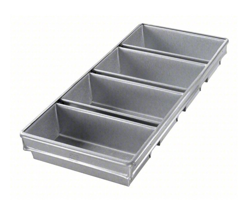 lot 197 image: CHICAGO METALLIC Bread Pan Aluminized Steel, 4 Slots, 9 34 in Overall Wd, 2 34 in Overall Dp