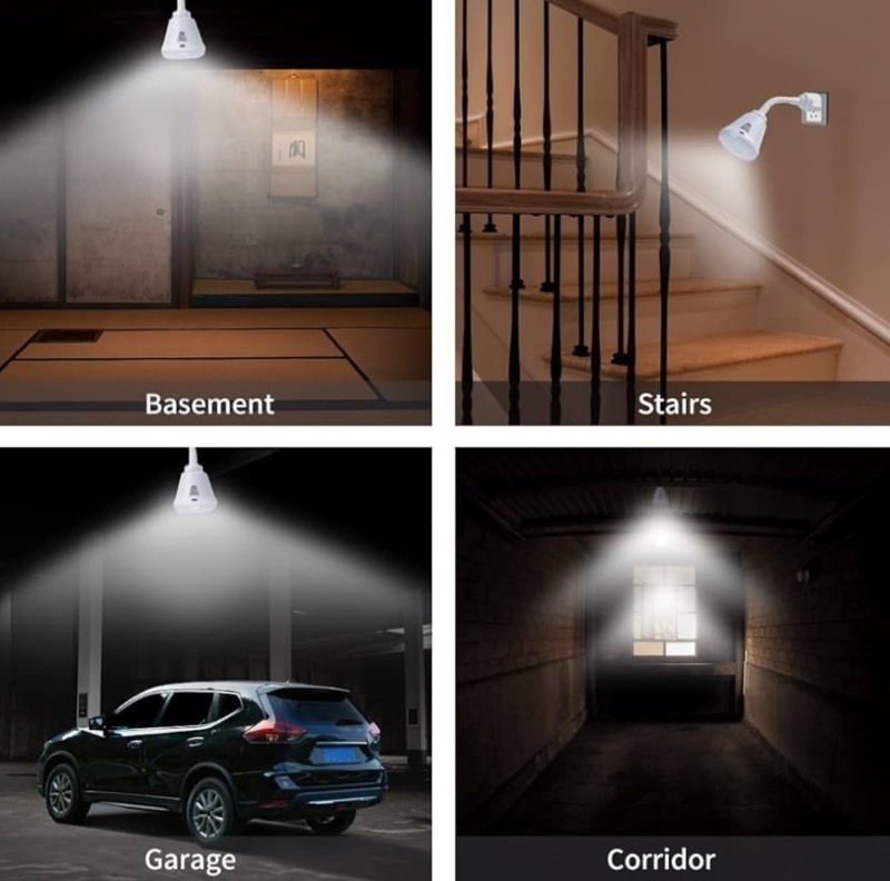 lot 572 image: A Plug in Motion Sensor Night Light, LED Infrared Sensor Light 6W Light AC 85-265V PIR Infrared Sensor Motion Detector Light Bulb Lamp (White Light, US Plug)