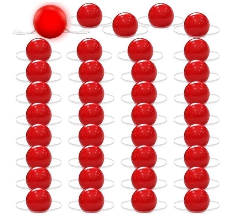 lot 347 image: Haull 36 Pcs Bulk Red Clown Noses for Adult Light up Clown Nose Circus Blinking Decor Carnival Costume Accessories Cosplay Party Supplies