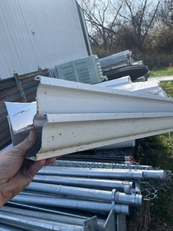 lot 170 image: 2 Large 10 Aluminum White Gutters comes as picture