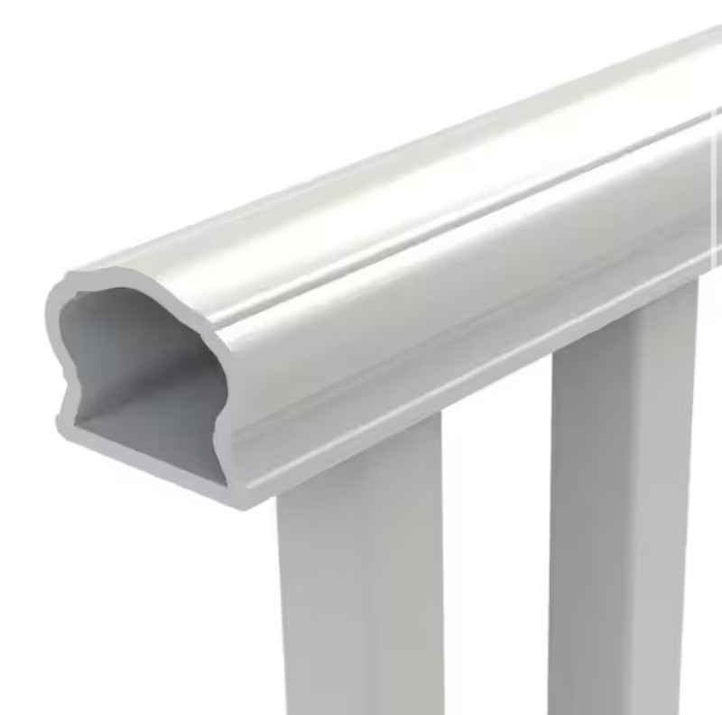 lot 112 image: Traditional 6 ft. x 36 in. (Actual Size 67-34 x 33 14 in.) White PolyComposite Vinyl Stair Rail Kit without Brackets