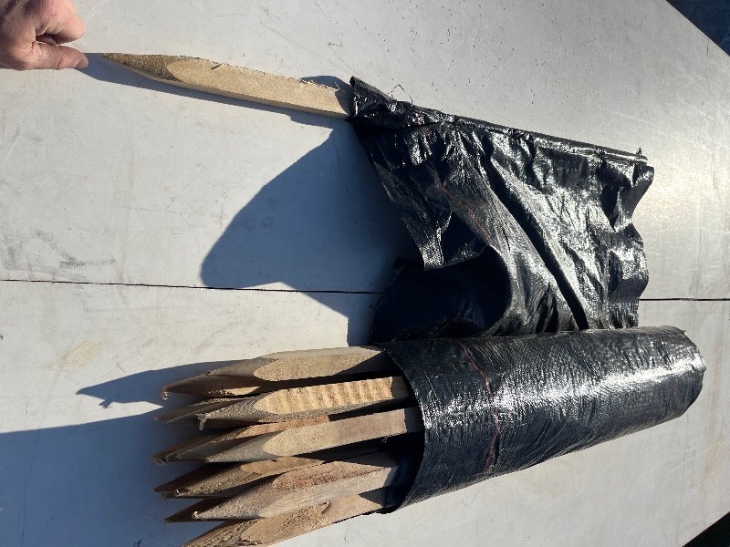 lot 596 image: 4 x 10 Wooden Stake Wash Out Fence  - Black