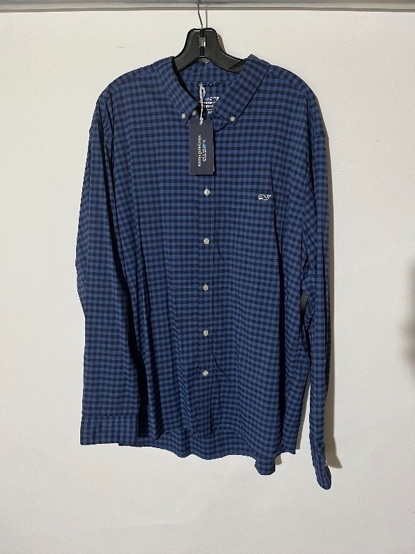 lot 224 image: VineyardVines CLASSIC FIT GINGHAM ON-THE-GO NYLON SHIRT - MOONSHINE GNG XXL