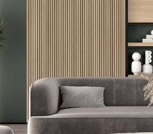 lot 43 image: Acoustic Panel MDF Deep Black K54 Sand Barbera Oak, SN, - see images 102 x 23