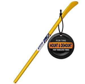 lot 52 image: 30 Inch Heavy Duty Tire Spoon Bar, 34 in (STK) Solid Steel Tire Iron Pry Bar for Mount&Demount, Professional Tubeless Tire Changing Tool for Car, SUV, Truck & Semi Tires, Non-Slip Grip(Yellow)