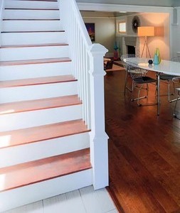 lot 12 image: Stair Parts 4191 56 in. x 5 in. Unfinished Poplar Plain Solid Core Box Newel Post Retails $122