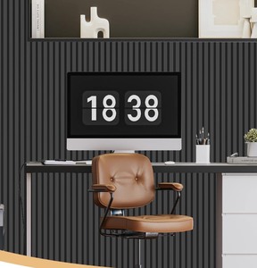 RITOLLO Wood Slat Panel for Wall, 1-Panel 94.5"×11" Acoustic Panels for Interior Wall Decor 3D Fluted Sound Absorbing Panel for Black Room Decor - Matte Black