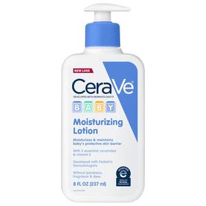 lot 36512 image: CeraVe Baby Lotion, Gentle Baby Skin Care with Ceramides, Niacinamide & Vitamin E, Fragrance, Paraben, Dye & Phthalates Free, Lightweight Moisturizer, 8 Ounce, Packaging May Vary - Retail $9