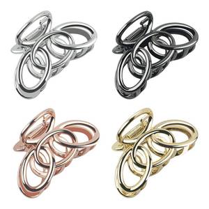 lot 36569 image: Hair Clips for Women and Girls - 2 Inch Medium Metal Claw Clips for Thin to Thick Hair, Non-Slip Strong Clamps (Black, Silver, Gold, Rose Gold) - Retail $10