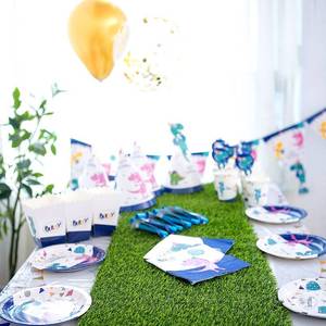 lot 36585 image: 14 x 48 Artificial Grass Table Runner, Perfect for Parties, Birthdays, Restaurant Decoration, Bridal and Baby Showers, Spring, Fall Holidays, Receptions, Candy buffets, Dessert Tables, Wedding - Retail $13