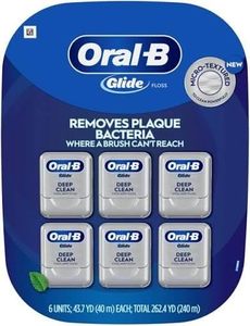 lot 36598 image: Oral-B Glide Cool Mint Deep Clean Floss, 6 Count, Glide Dental Floss - Retail $26
