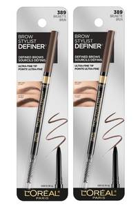 lot 36599 image: LOreal Paris Makeup Brow Stylist Definer Waterproof Eyebrow Pencil, Ultra-Fine Mechanical Pencil, Draws Tiny Brow Hairs and Fills in Sparse Areas and Gaps, Brunette, 0.003 Ounce (Pack of 2) - Retail $15