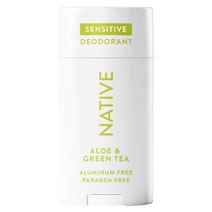 lot 36615 image: Native Sensitive Deodorant Contains Naturally Derived Ingredients, 72 Hour Odor Control  Deodorant for Women & Men, Aluminum Free with Baking Soda, Coconut Oil and Shea Butter, Aloe & Green Tea - Retail $14