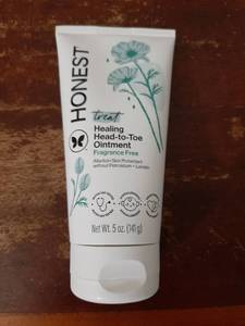 lot 36658 image: The Honest Company Head to Toe Multi-Purpose Healing Ointment, Safe for Sensitive Skin, Hypoallergenic, Fragrance-Free, Vegan, 5 oz - Retail $7