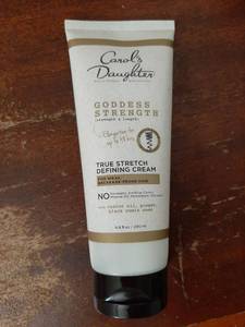 lot 36671 image: Carols Daughter Goddess Strength True Stretch Defining Hair Cream For Waves, Coils and Curls, Curl Defining Cream with Castor Oil, 6.8 Fl Oz - Retail $11