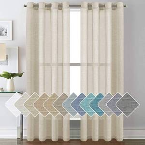 lot 36681 image: Linen Curtains Natural Linen Semi-Sheer Curtains 2 Panels Nickel Grommet Privacy Added Premium Soft Rich Material Drapes for BedroomLivingroom - 52x84 - Inch - Linen - Retail $30