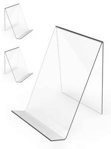 lot 36698 image: Acrylic Book Stand Without Ledge,6 Inch 6PC Clear Acrylic Display Easel Transparent Display Stand Holder Tablet Holder for Displaying Pictures, Books, Artworks, CDs - Retail $8
