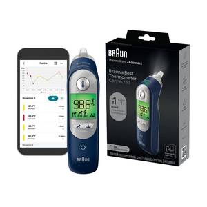 Braun ThermoScan 7+ Connect Digital Ear Thermometer for Kids - Family Care App Compatible, Age Precision Technology, Color-Coded Display, No. 1 Brand Recommended by Pediatricians - Retail: $56