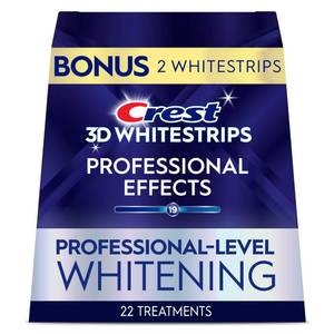 lot 36710 image: Crest 3D Whitestrips Professional Effects Teeth Whitening Kit, 22 Treatments (20  2 Bonus), Each with 1 Upper1Lower, 44 Strips Crest 3DWhite Teeth Whitening Strips - Retail $46