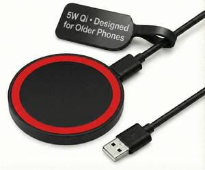 lot 36730 image: Wireless Charging Pad 5W Best for Older Qi Enabled Phones Standard 5V USB Charger, Not Fast ChargingNot MagSafe. - Retail $10