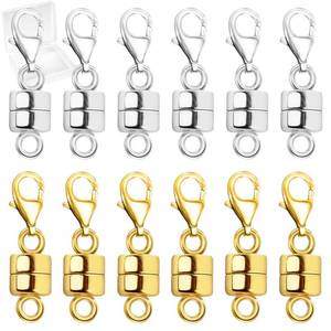 lot 36736 image: Magnetic Necklace Clasp with Lobster Clasp,14K Gold and Silver Magnetic Jewelry Clasps for Necklace Extender Bracelet Closures - Retail $10