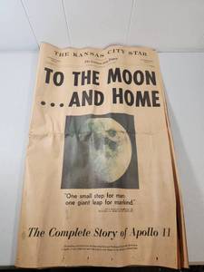 lot 89 image: 1969 Kansas City Star Apollo 11 Moon Landing Commemorative Newspaper