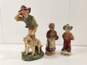 lot 108 image: Ceramic Figurine Set with Shepherd and Dog