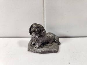 lot 113 image: Handcrafted Pewter Pekingese Dog Figurine