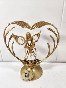lot 114 image: 24K Gold Plated Angel Heart Figurine with Austrian Crystal
