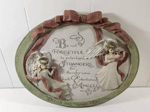 lot 122 image: Decorative Angel Plaque with Biblical Quote