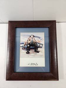 lot 123 image: Emmett Kelly Jr. Collection No Show Today Framed Print