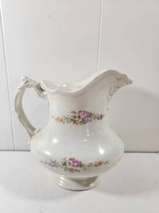 lot 130 image: Johnson Bros England Floral Pattern China Pitcher