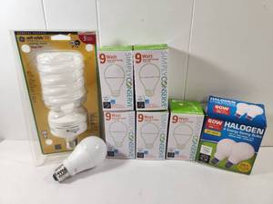 lot 135 image: Mixed Light Bulb Lot - LED, CFL, and Halogen Bulbs