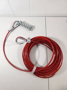 lot 162 image: Dog Tie-Out Cable with Spring and Clips