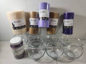 lot 180 image: His & Hers Wedding Craft Supply Bundle with Glass Vases