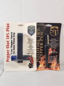 lot 184 image: Self Defense Pepper Spray Set with Visor Clip and Pen Style