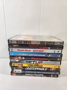 lot 302 image: Action Movie DVD Collection Bundle - 10 Movies Including Bad Boys, Fast 2 Furious, The Italian Job
