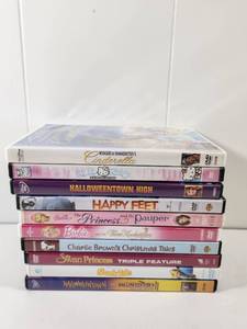lot 314 image: Family DVD Collection Bundle - 10 Movies Including Disney, Hello Kitty, Barbie