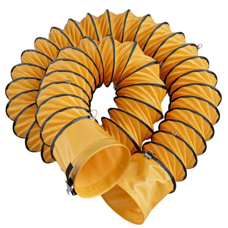 lot 22614 image: Hon&Guan 8 Inch PVC 25 FT Flexible Duct with Adjustable Rope and D-Shaped Rings, Suitable for Free Hanging and Utility Blower Exhaust Fan Support - Retail $56
