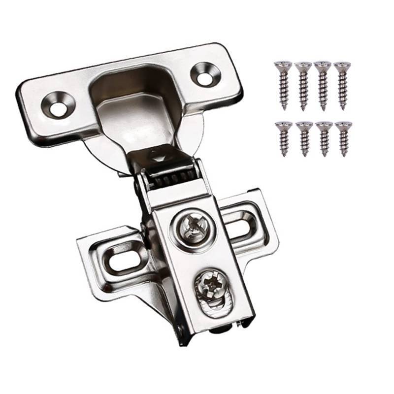 lot 45932 image: KONIGEEHRE 10 Pack Soft Close Cabinet Door Hinges for 12 Partial Overlay Cupboard, 100 Degree Opening Angel, Stainless Concealed Kitchen Cabinet Hinges with Mounting Screws and Manual - Retail $69
