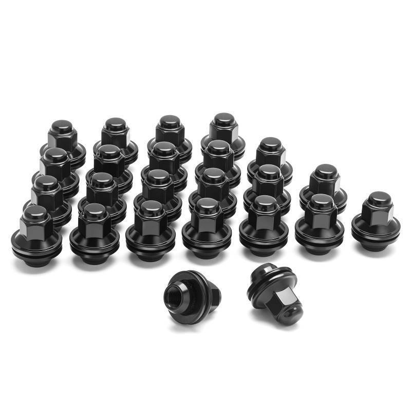 lot 45960 image: Dynofit 14x1.5 Wheel Lug Nuts Compatible with Toyota Tacoma 2024-2026,Tundra 2022-2026,4Runner 2025-2026,OEM Mag Washer for LX600,24PCS One-Piece Design 21mm Hex Lug Nuts,Replace OE 90942-A100701121 - Retail $45