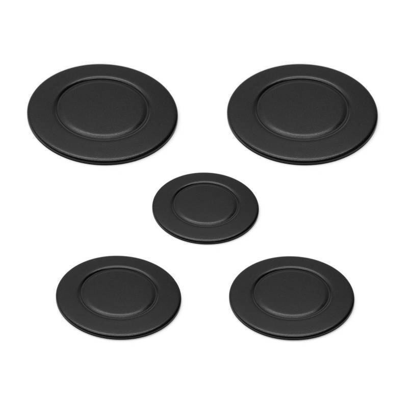 lot 50388 image: W10832694 Range Surface Burner Cap Set for Whirlpool, Gas Stove Burner Caps 5-Pack - Retail $52